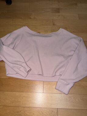 Gilly Hicks Pale Pink Waffle Rib Crop Top
